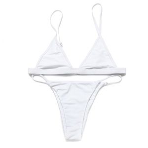 White 2-Piece Cheeky Top Brazilian Bottom Bikini