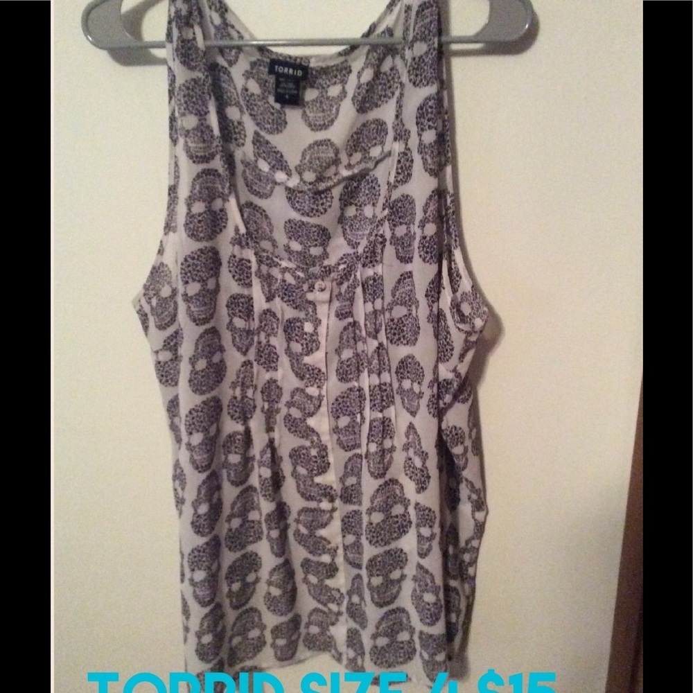 Size 4 white skull tank top/blouse