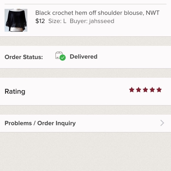 LAST ONE!📦 Black crochet hem off shoulder blouse - Picture 5 of 5