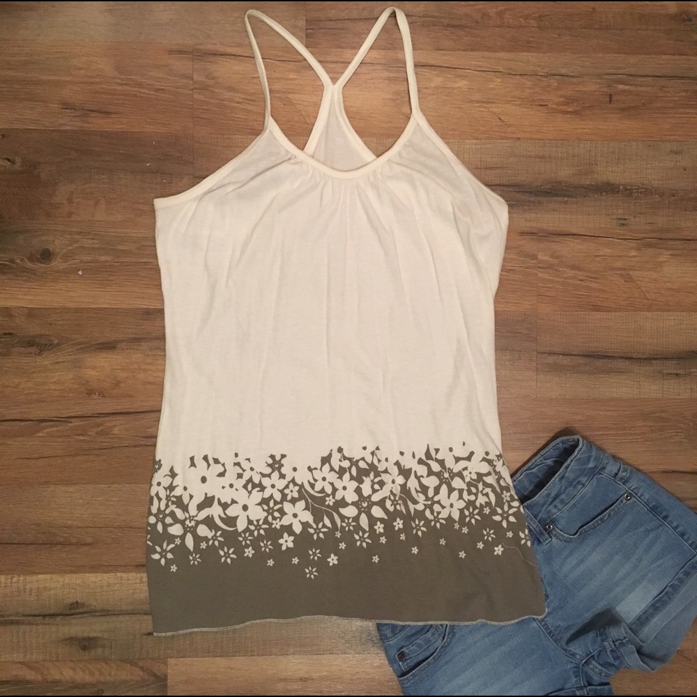 Spaghetti Strap Tank with Floral Design