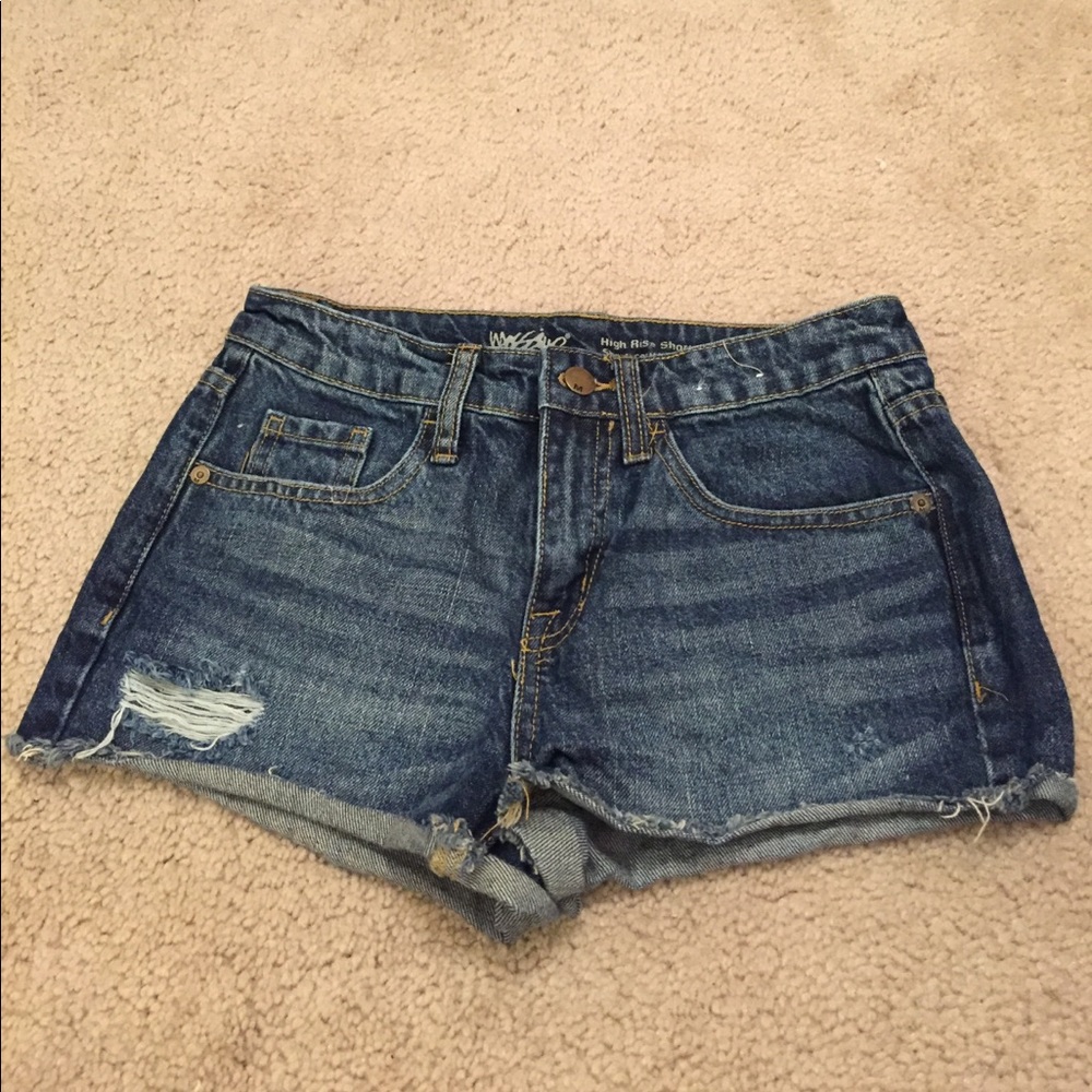 High rise short shorts- dark