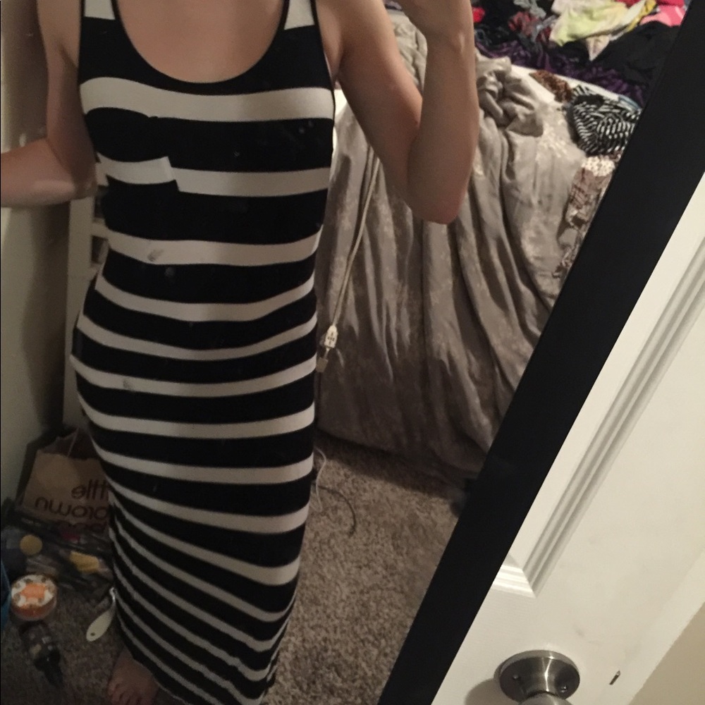 Black and white maxi dress