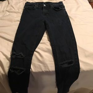 Jbrand Cropped Skinny Blue Mercy Destroy 26