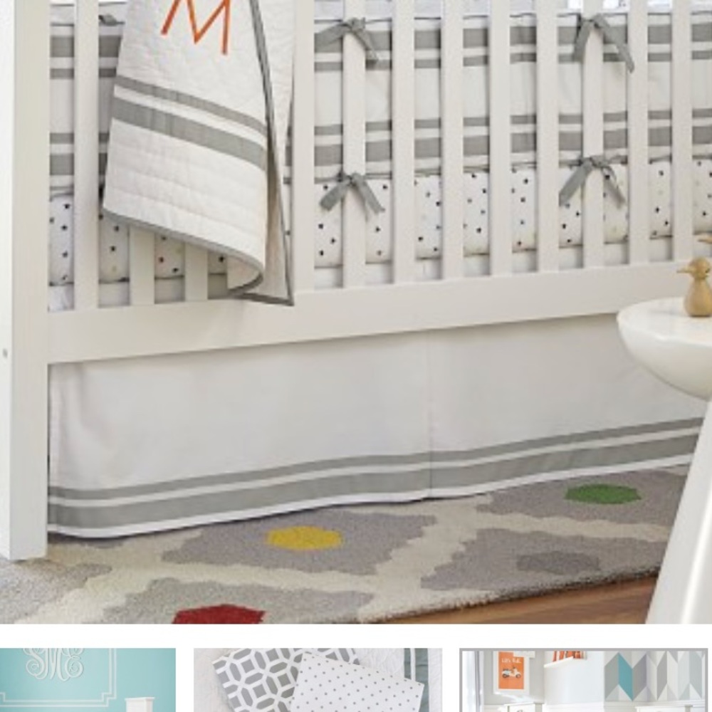 POTTERY BARN KIDS HARPER BEDSKIRT IN LIGHT GREY