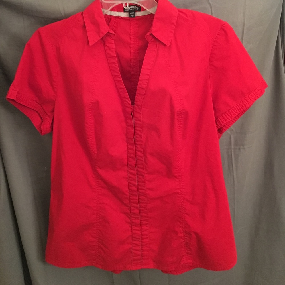 Express Essential Stretch Button Down Blouse