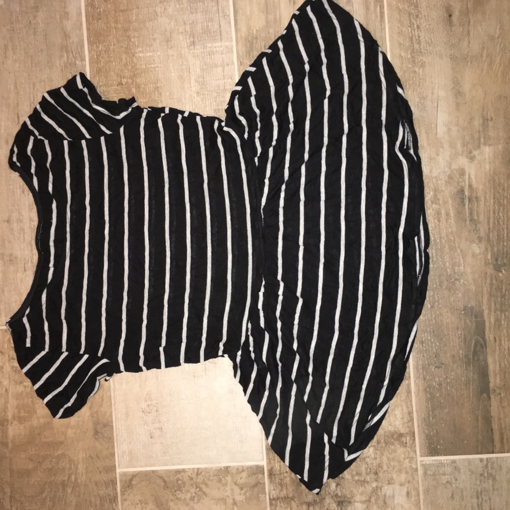 Light relaxed striped peplum blouse
