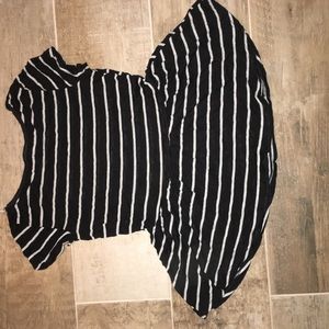 Light relaxed striped peplum blouse