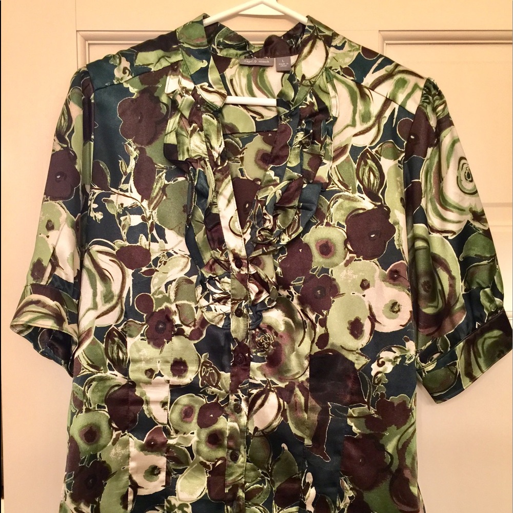 Apt.9 stretch ruffled blouse