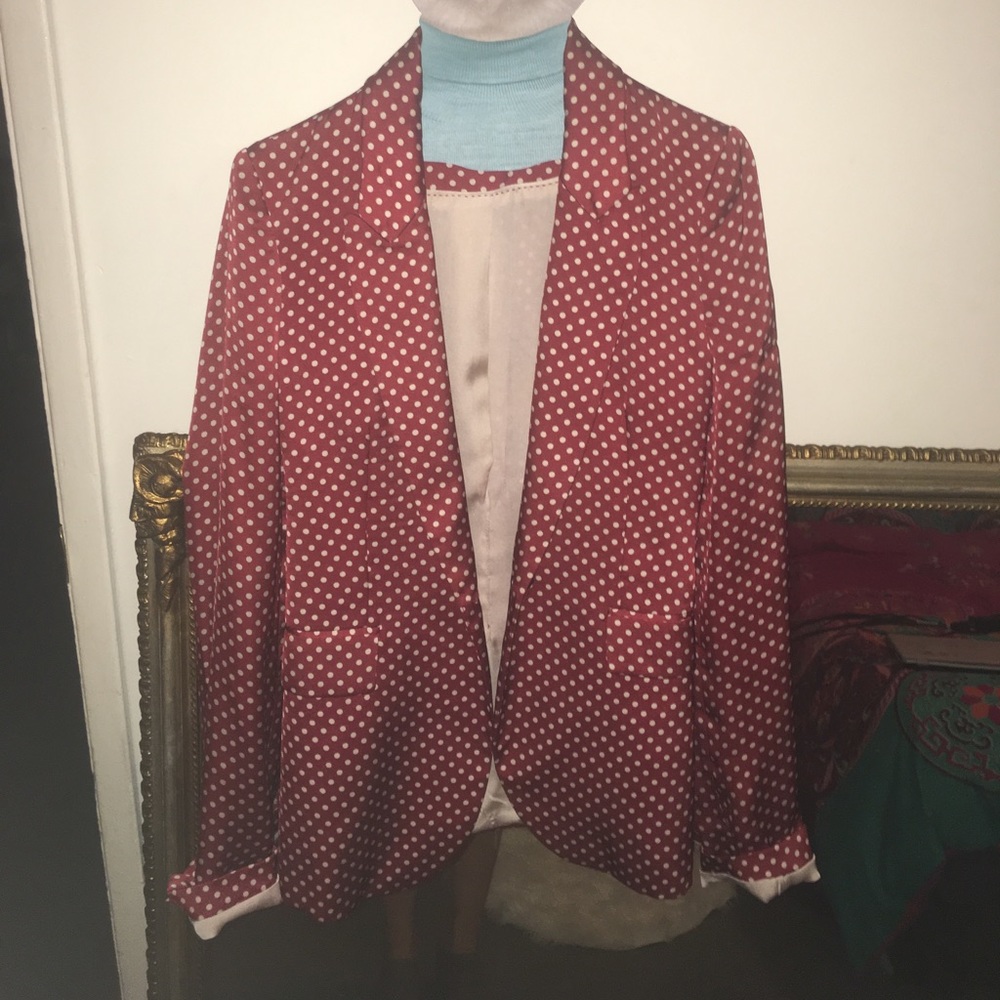 Zara red and cream blazer