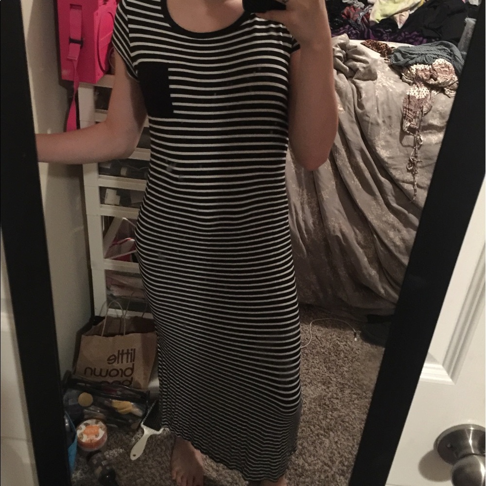 Black and white long dress