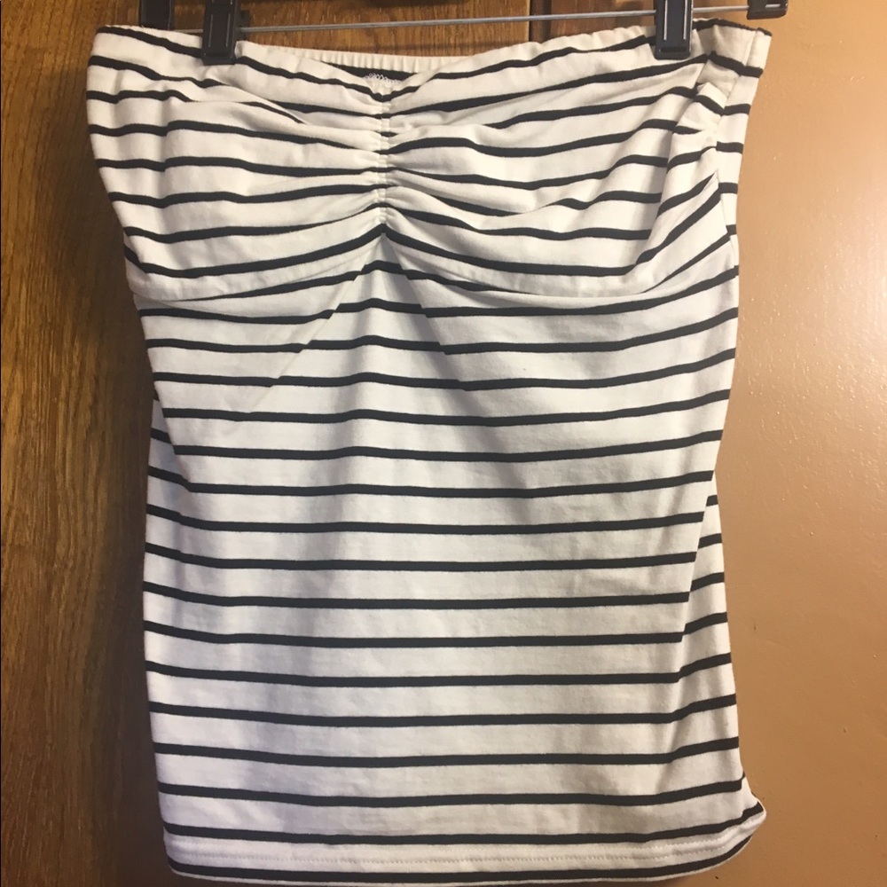 Strapless stripe shirt