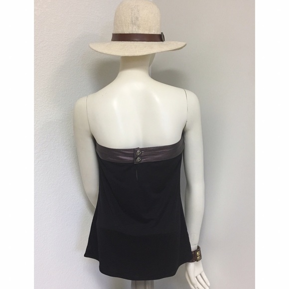 Affliction Black Premium Strapless Silk Top - Picture 2 of 4