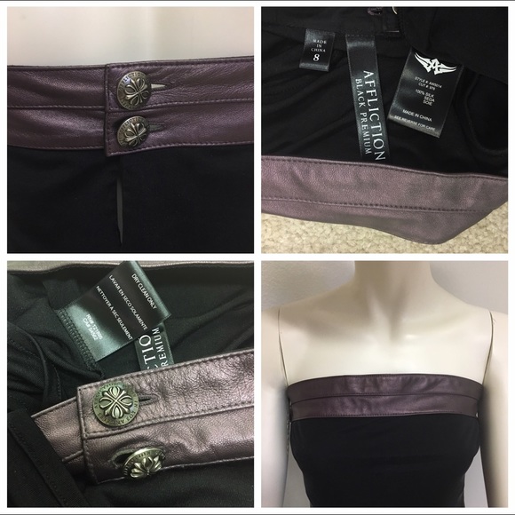 Affliction Black Premium Strapless Silk Top - Picture 4 of 4