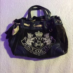 Juicy Couture Black Velour "Daydreamer" Bag