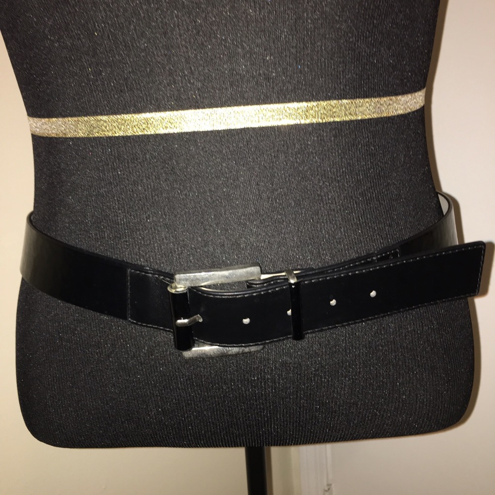 Liz Claiborne Black Patent Leather Belt🆕