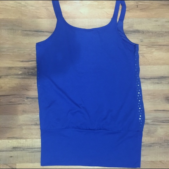 Banded Bottom Strappy Sequin Tank - Picture 2 of 2