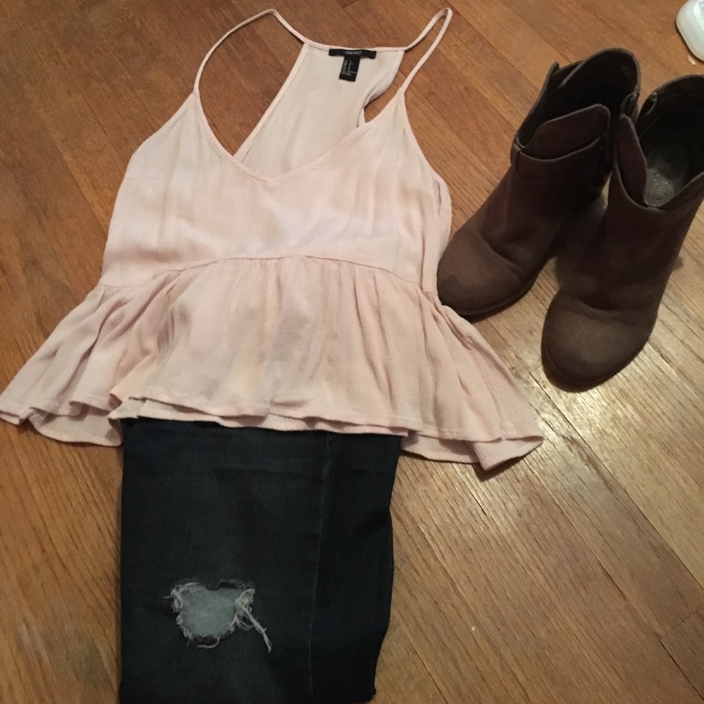 Pink Peplum tank top