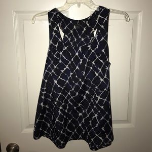 Forever 21 Navy and White Racer Back Blouse