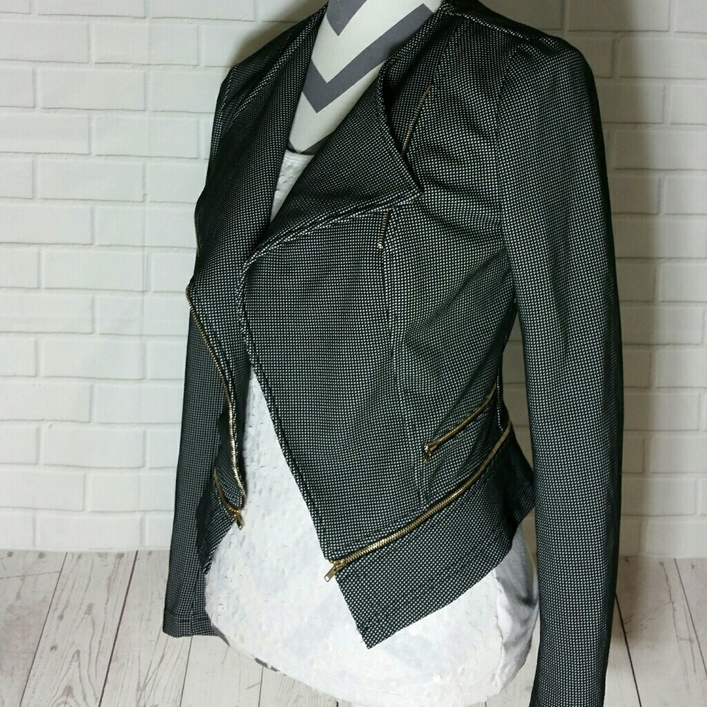 Papaya blazer black & white checker