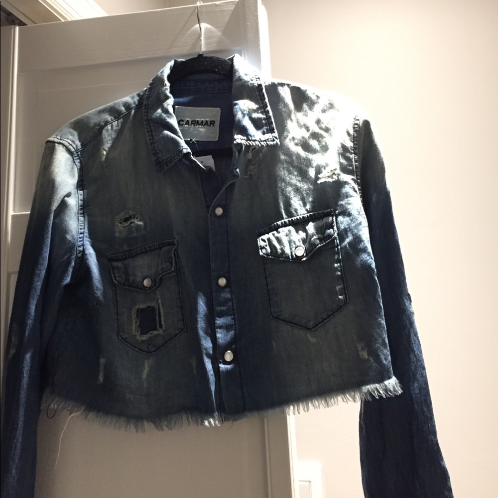 Carmar cropped denim top - Picture 2 of 3