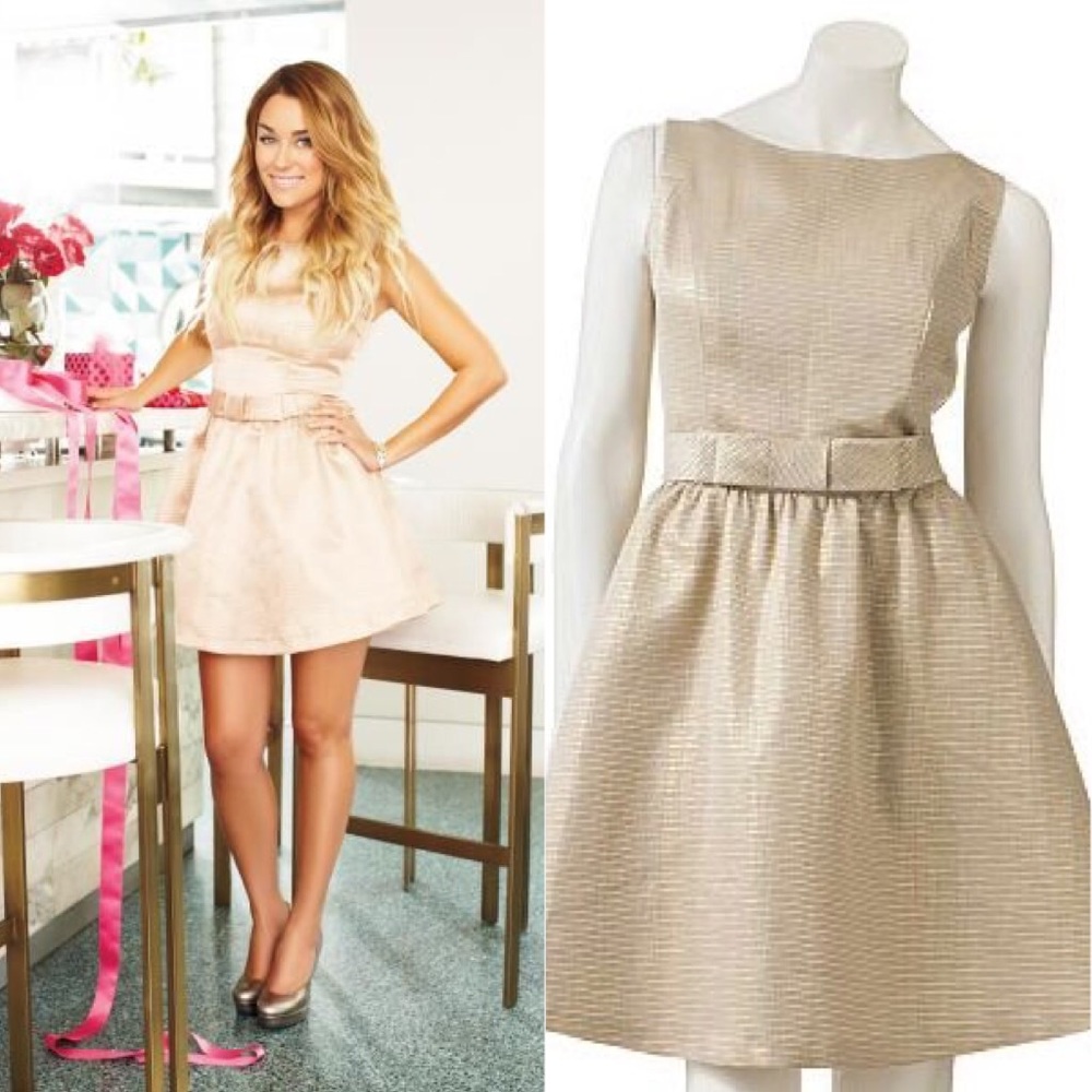 LC Lauren Conrad Lurex Jacquard Fit & Flare Dress