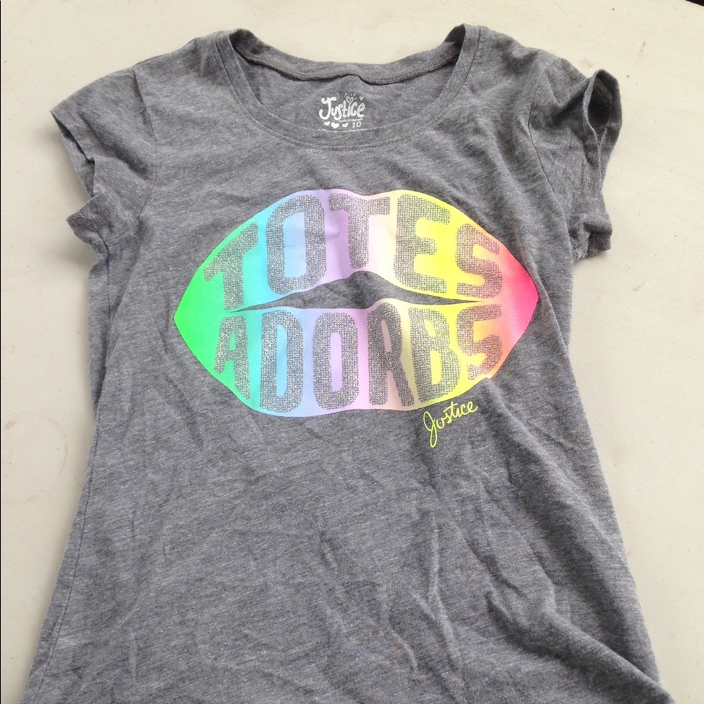 Justice gray Tshirt girl sz 10