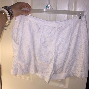 white eyelet dress shorts
