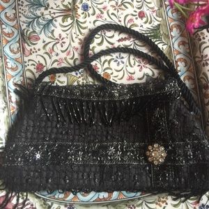 HAND BEADED BAG VTG ONE IF A KIND SMALL