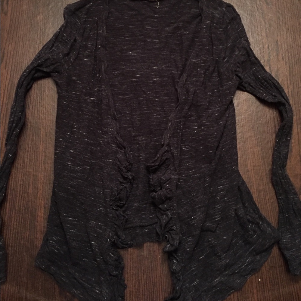 J. Crew Black Heathered Cardigan