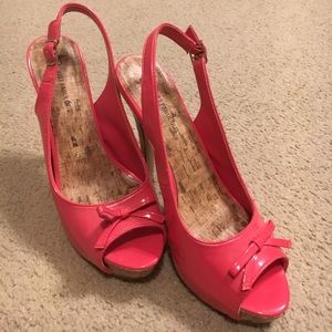 Hot pink peep toe heels size 10