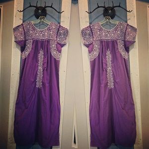 Gorg Hippy Boho Mexican Folk Dress w Embroidery