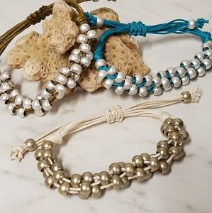 B508💎3/$12 Adjustable Multi Row Beaded Bracelets