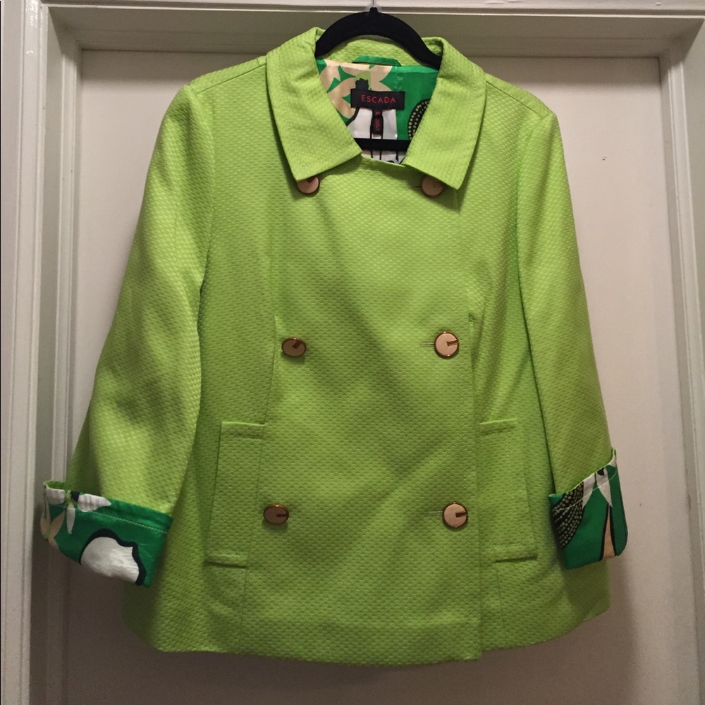 Escada green swing jacket size 38 $1450 NWT - Picture 1 of 5