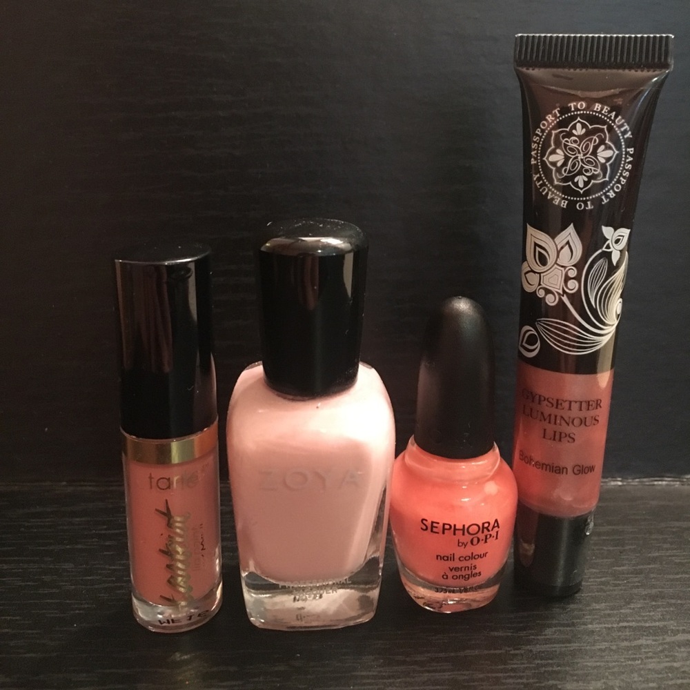 pink/nude summer makeup: tarte. Sephora. Zoya.