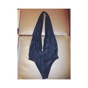 Low Plunge Black Body Suit