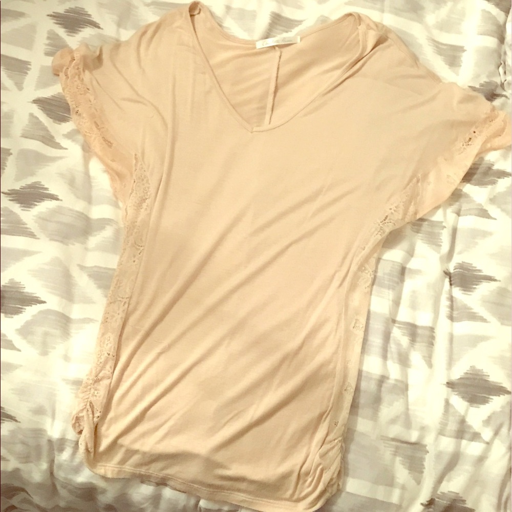Cream top with lace sides