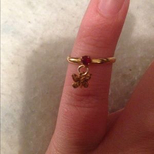 Butterfly red/gold ring