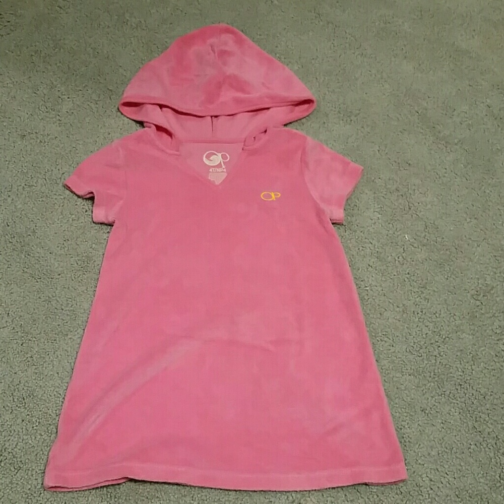 Girls OP Pink Terry Swim Cover up Sz 4T