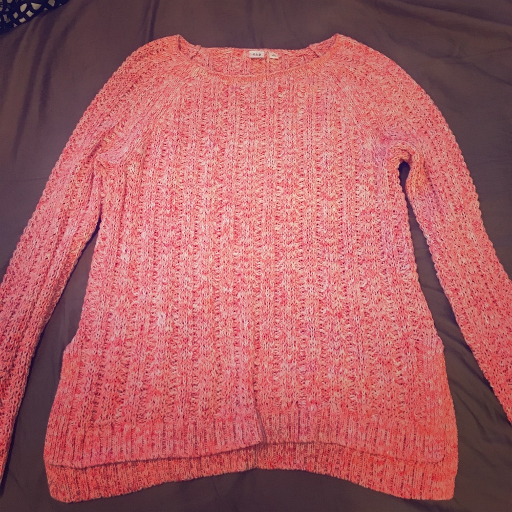 Red/white marled knit sweater, NWT Gap M