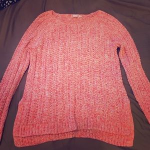 Red/white marled knit sweater, NWT Gap M