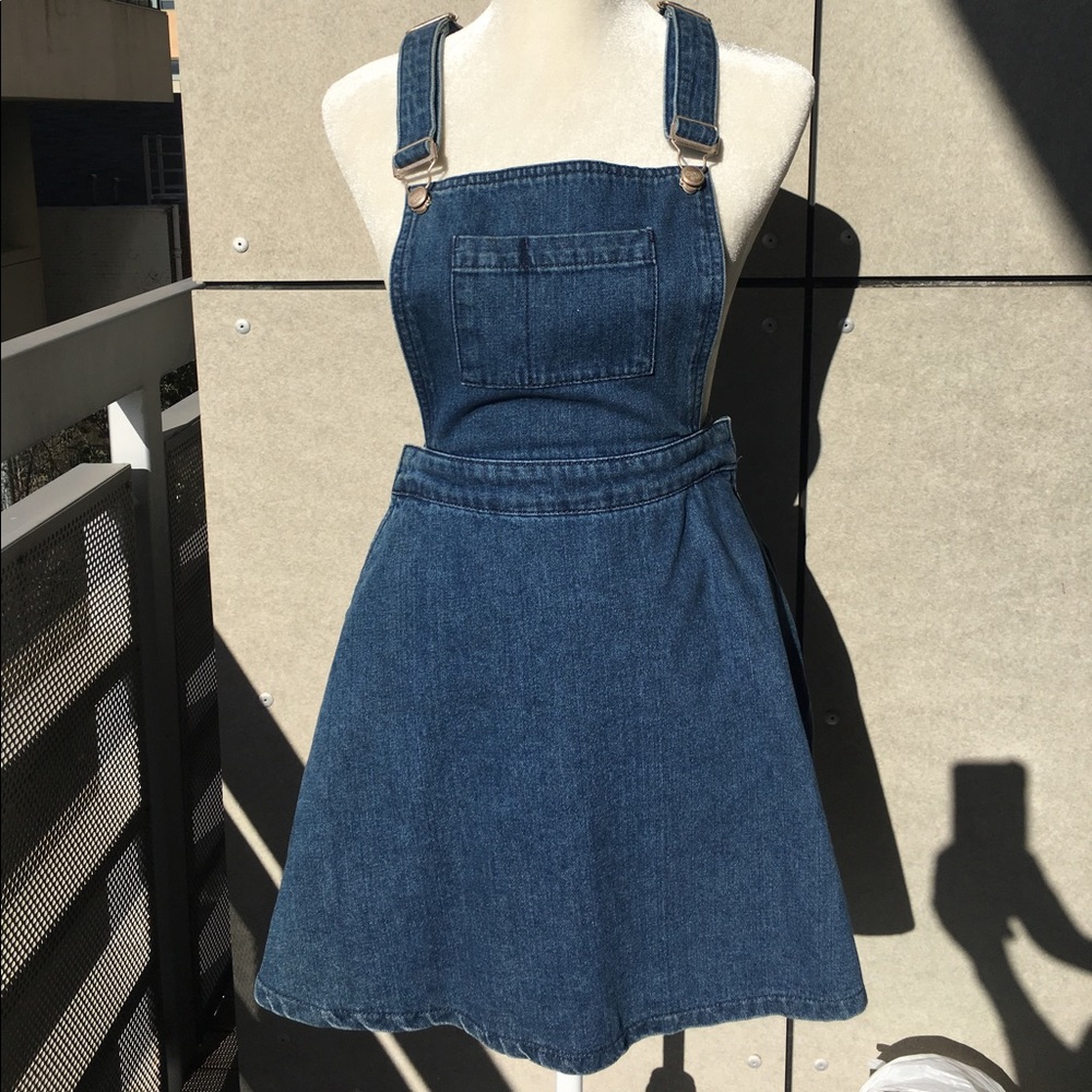 Topshop denim overall skater dress size 4