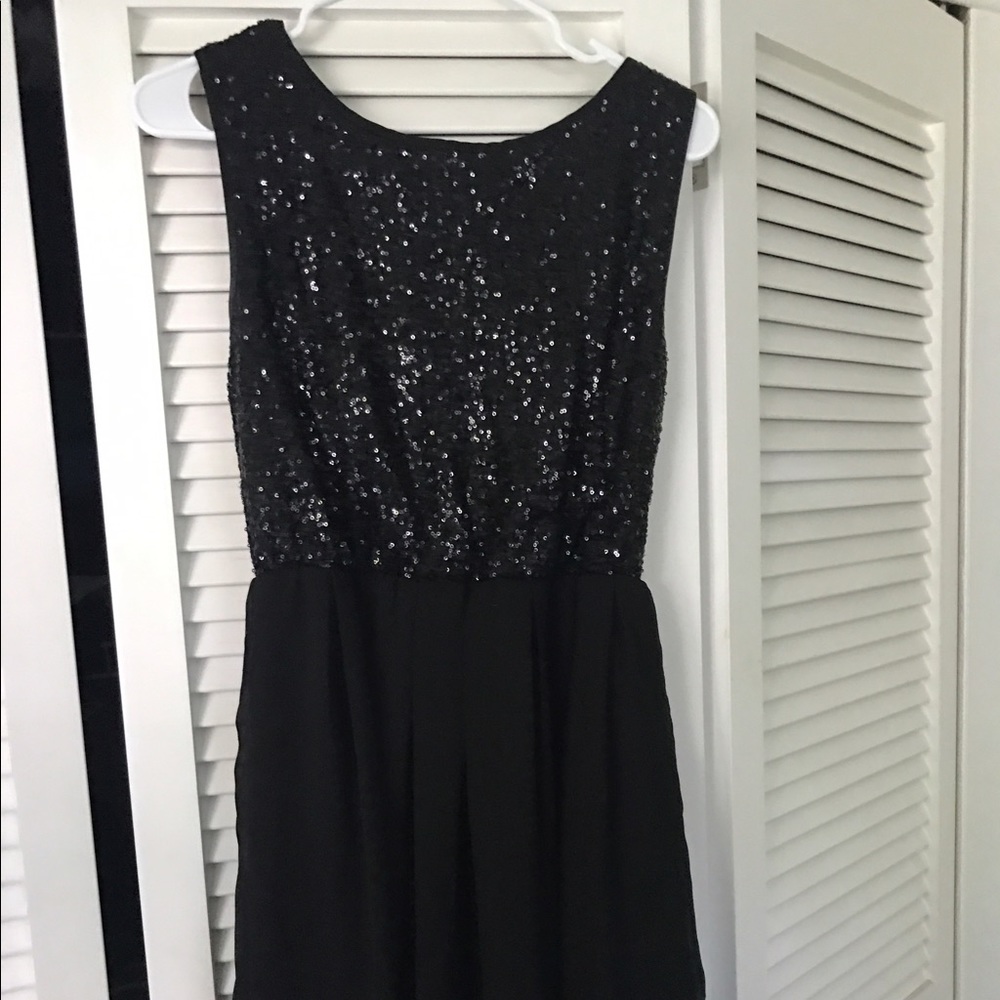 Sparkly mini dress with flowy bottom