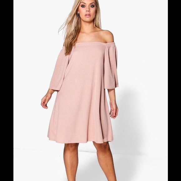 ASOS Curve Dresses & Skirts - NWT Plus Off Tan Shoulder Dress