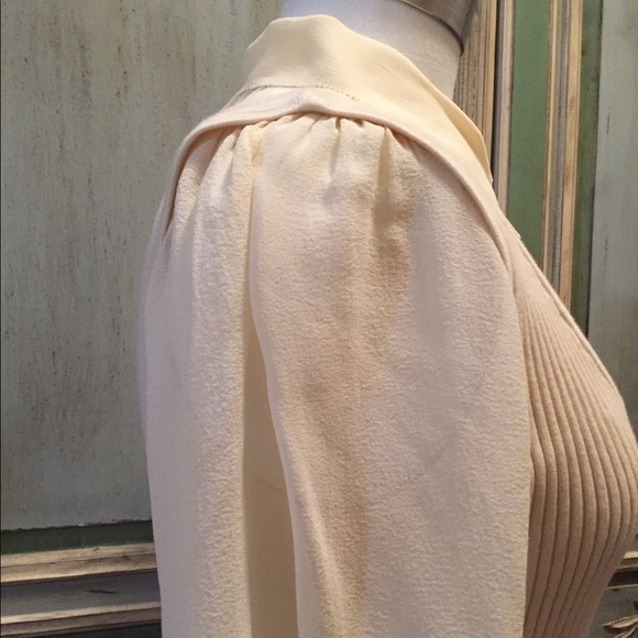 Sara L Ribbed Sweater with Sheer Mock Shirt Large - Picture 4 of 8