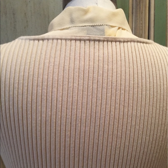 Sara L Ribbed Sweater with Sheer Mock Shirt Large - Picture 5 of 8