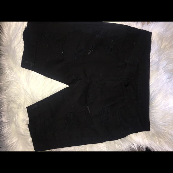 Shorts - Distressed Black Bermuda Shorts Shorts - Distressed Black Bermuda Shorts