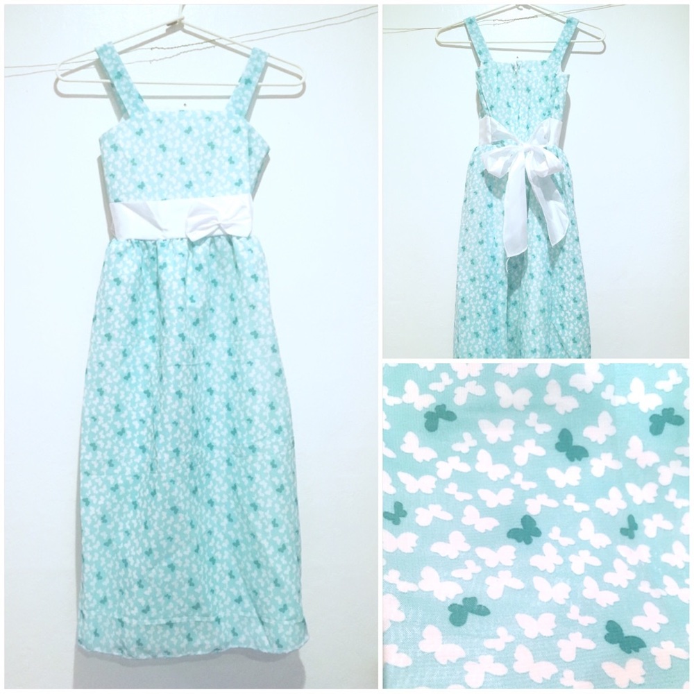 Butterfly Print Maxi Empire Dress