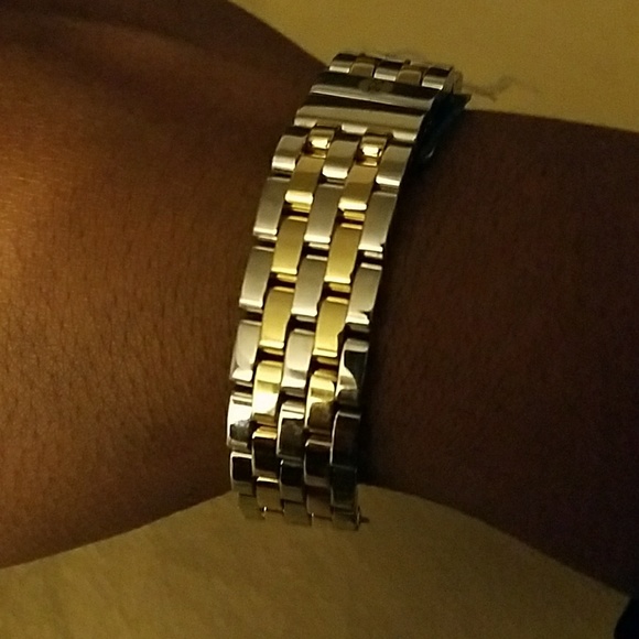 Michele 16mm two tone link band - Picture 3 of 4