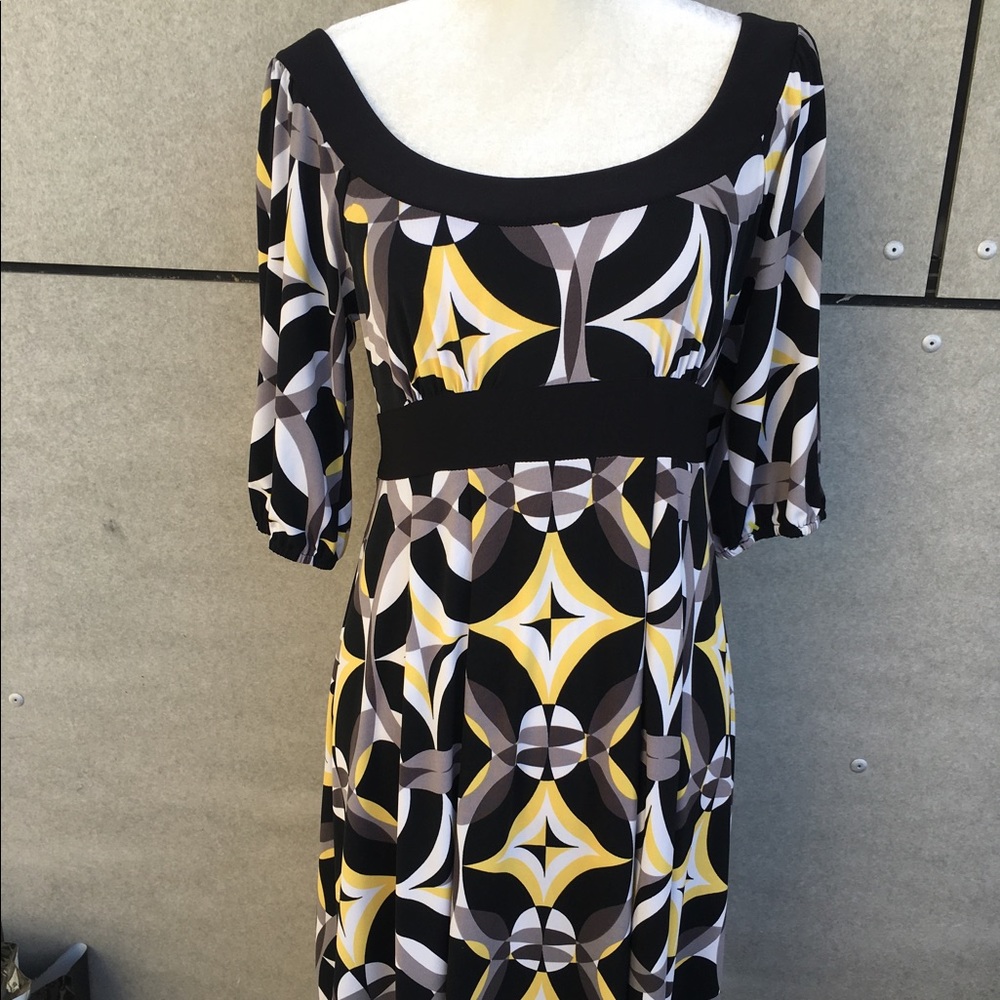 Bisou Bisou multicolor geometric dress size 10