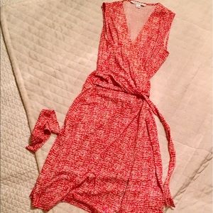 Red silk dress